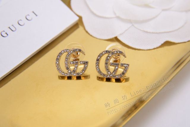 GUCCi飾品 古馳925純銀針耳環 Gucci施華洛世奇水晶耳釘  zgbq1190